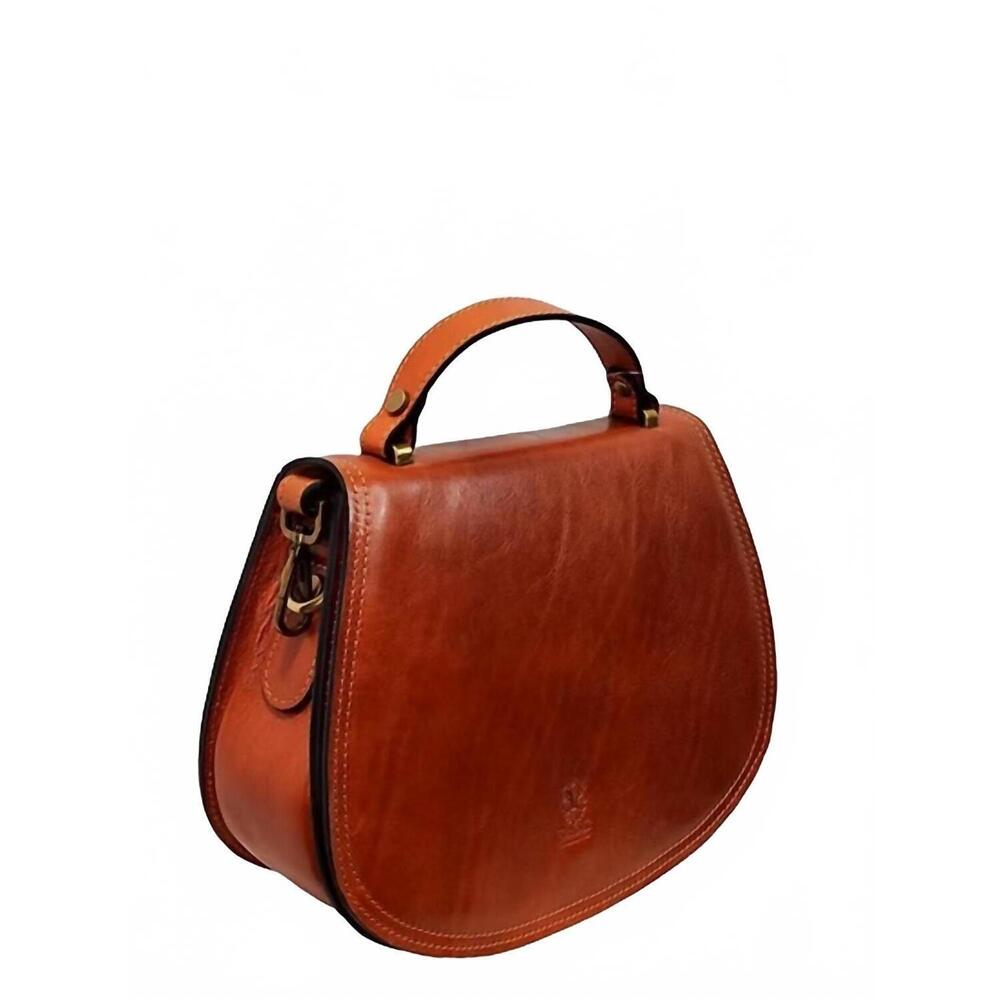 NEW CHARLIE LEATHER women's sienna medium halfmoon crossbody bag in cognac